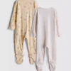 0-24 meses | Paquete de 2 pijamas con cremallera bidireccional