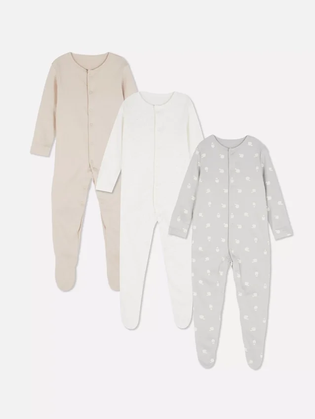 0-24 meses | Paquete de 3 pijamas con broches