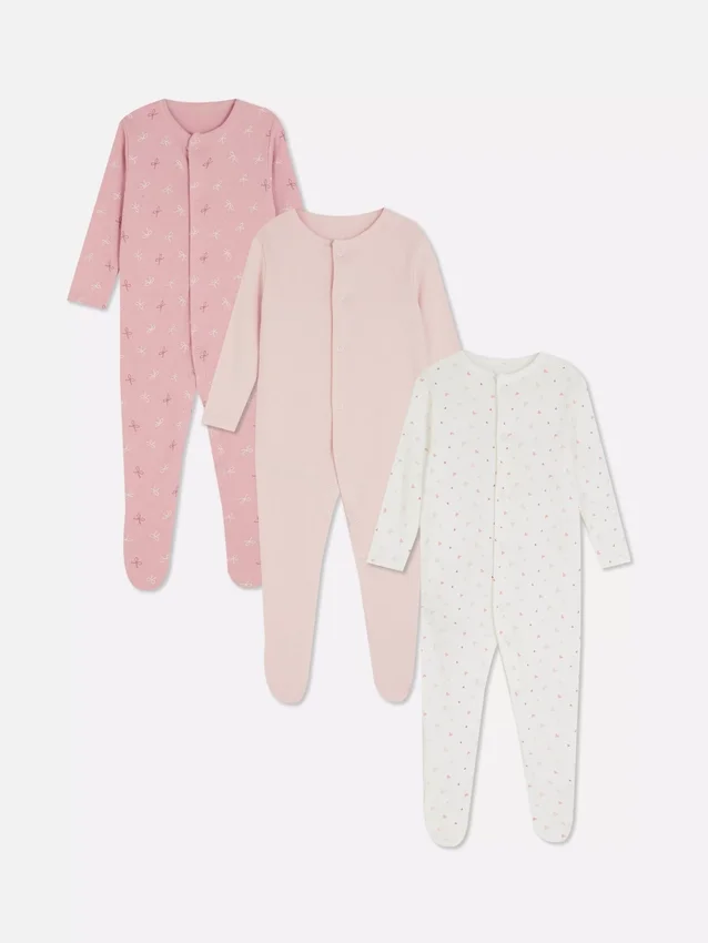 0-24 meses | Paquete de 3 pijamas con broches
