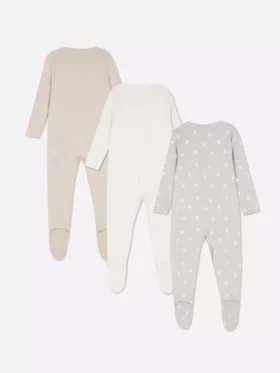 0-24 meses | Paquete de 3 pijamas con broches