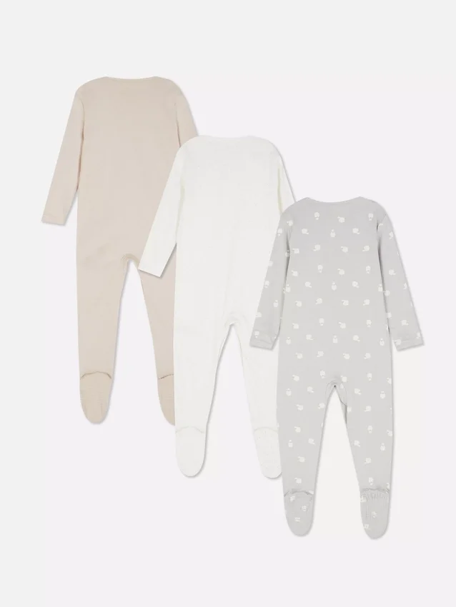 0-24 meses | Paquete de 3 pijamas con broches