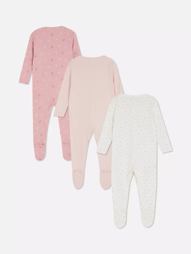 0-24 meses | Paquete de 3 pijamas con broches
