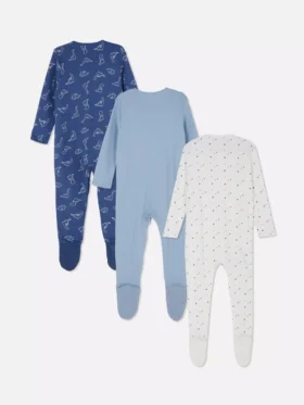 0-24 meses | Paquete de 3 pijamas con broches
