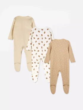 0-24 meses | Paquete de 3 pijamas con broches