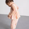 0-36 meses | Conjunto de blusa con peplum a rayas y pantalones