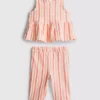 0-36 meses | Conjunto de blusa con peplum a rayas y pantalones