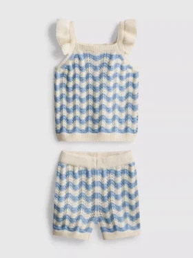 0-36 meses | Conjunto de blusa de punto y pantalones cortos