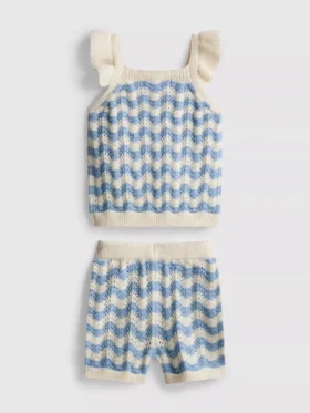 0-36 meses | Conjunto de blusa de punto y pantalones cortos