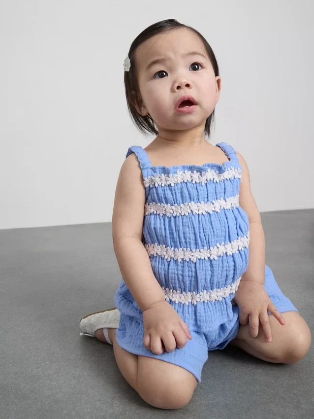 0-36 meses | Conjunto de blusita fruncida y pantalones cortos