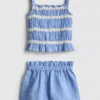 0-36 meses | Conjunto de blusita fruncida y pantalones cortos