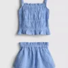 0-36 meses | Conjunto de blusita fruncida y pantalones cortos