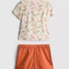 0-36 meses | Conjunto de camisa estampada y pantalones cortos tipo chino