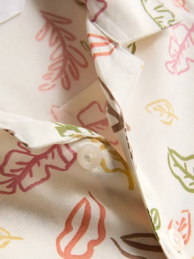 0-36 meses | Conjunto de camisa estampada y pantalones cortos tipo chino