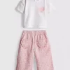 0-36 meses | Conjunto de camiseta con bolsillo en forma de corazón y pantalones