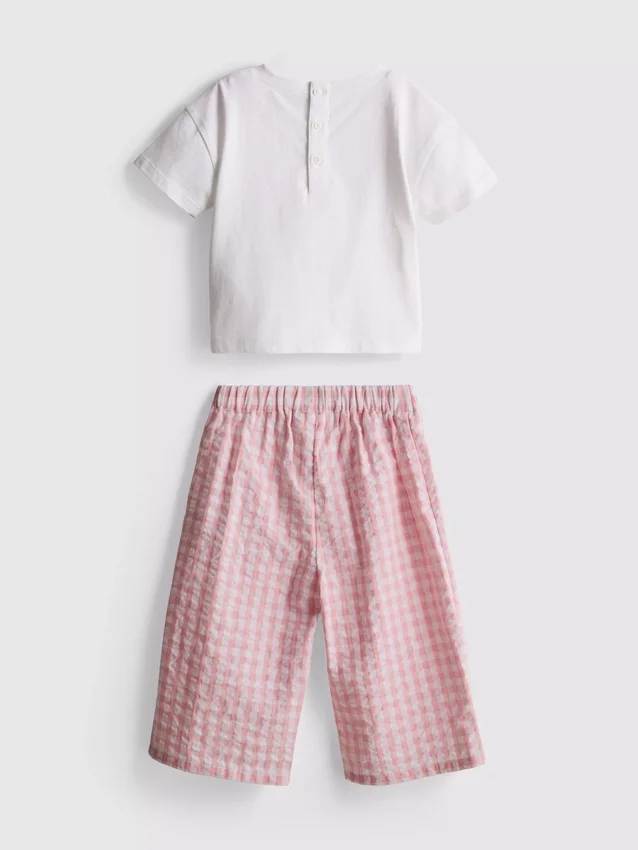 0-36 meses | Conjunto de camiseta con bolsillo en forma de corazón y pantalones