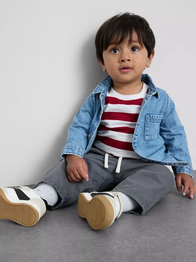 0-36 meses | Conjunto de camiseta de manga larga, pantalones y camisa de mezclilla