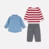 0-36 meses | Conjunto de camiseta de manga larga, pantalones y camisa de mezclilla
