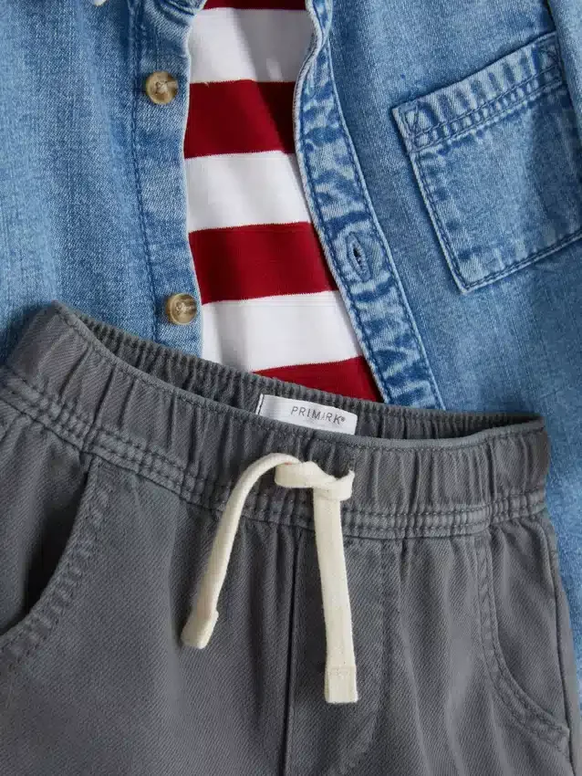 0-36 meses | Conjunto de camiseta de manga larga, pantalones y camisa de mezclilla