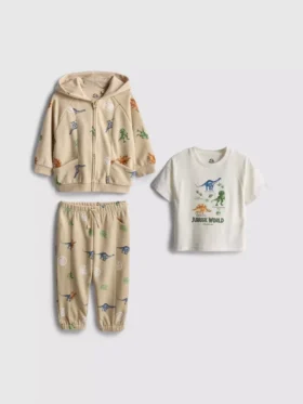 0-36 meses | Conjunto de camiseta, sudadera con capucha y pantalones de chándal de Jurassic World
