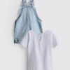 0-36 meses | Conjunto de camiseta y overol con bordado de frutas