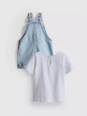 0-36 meses | Conjunto de camiseta y overol con bordado de frutas