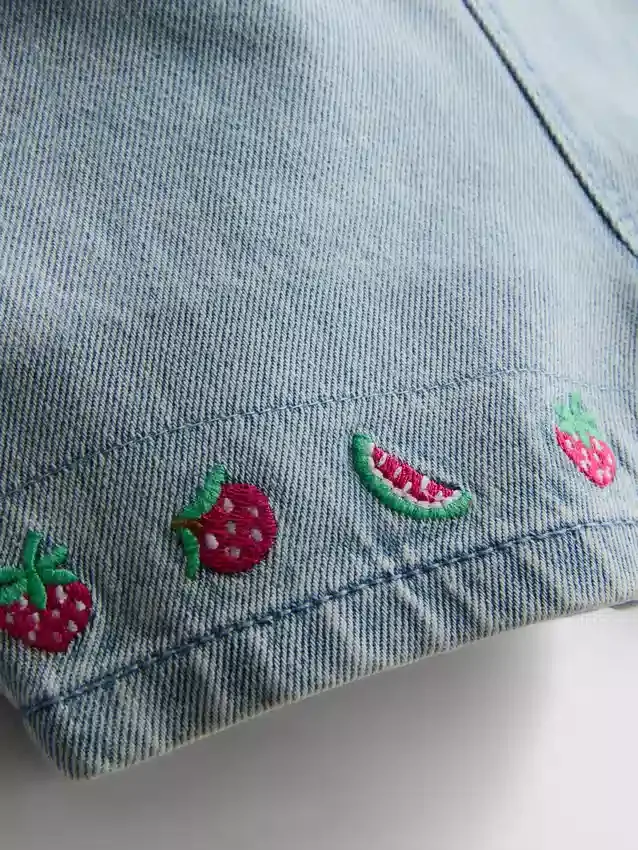 0-36 meses | Conjunto de camiseta y overol con bordado de frutas