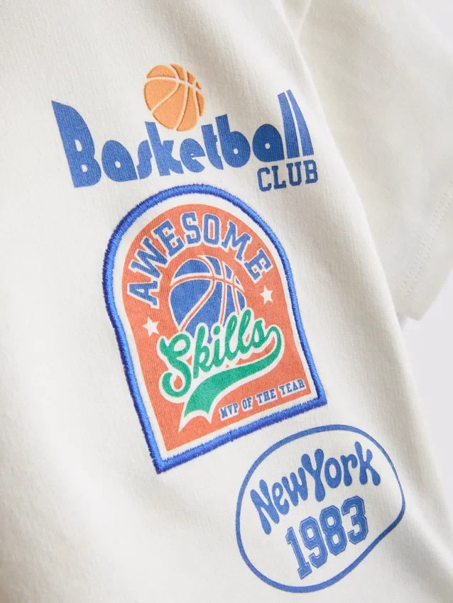 0-36 meses | Conjunto de camiseta y pantalones cortos con diseño de baloncesto