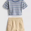0-36 meses | Conjunto de camiseta y pantalones cortos tipo cargo