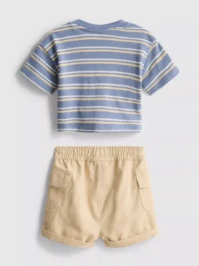 0-36 meses | Conjunto de camiseta y pantalones cortos tipo cargo