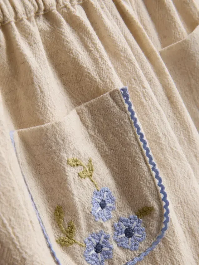 0-36 meses | Pantalones de pierna recta con apliques florales
