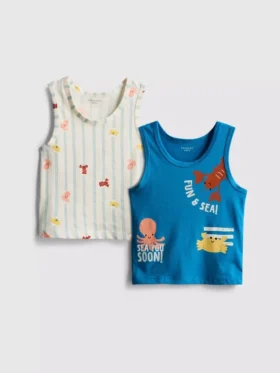 0-36 meses | Paquete de 2 camisetas sin mangas con estampado marino