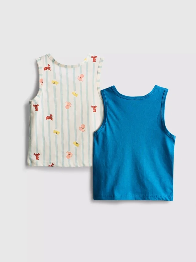 0-36 meses | Paquete de 2 camisetas sin mangas con estampado marino