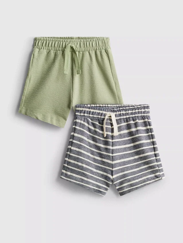 0-36 meses | Paquete de 2 pantalones cortos texturizados