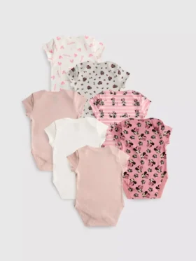 0-36 meses | Paquete de 7 bodies de pantalones cortos de Minnie Mouse de Disney