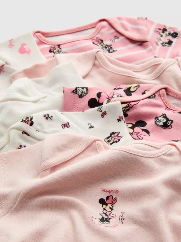 0-36 meses | Paquete de 7 bodies de pantalones cortos de Minnie Mouse de Disney