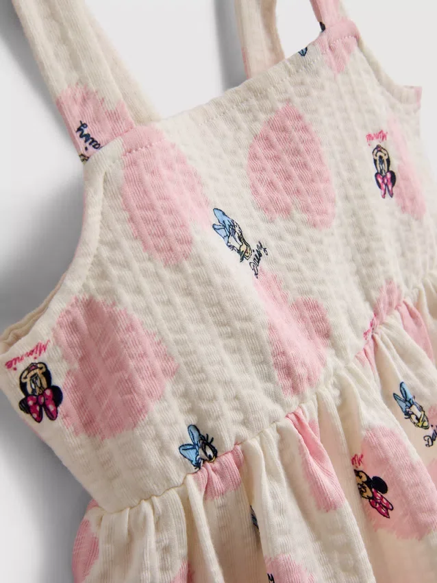 0-36 meses | Vestido tipo smock con textura de Minnie Mouse y Daisy Duck de Disney