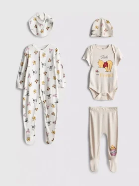 0-9 meses | Conjunto de 5 piezas de Disney «Winnie the Pooh» para recién nacidos