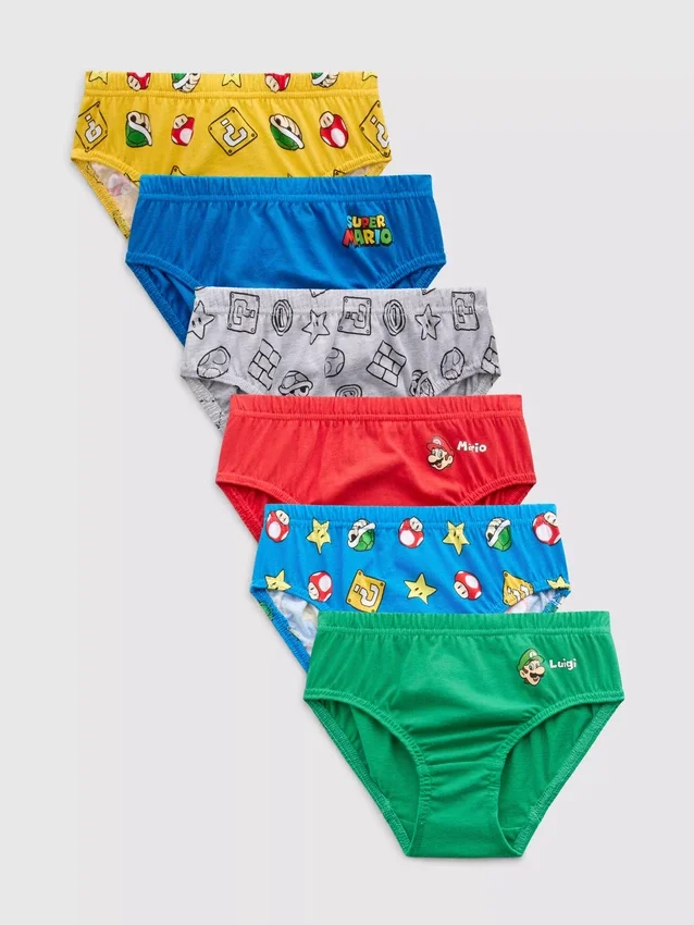 1,5-10 años | Paquete de 6 calzoncillos de Super Mario