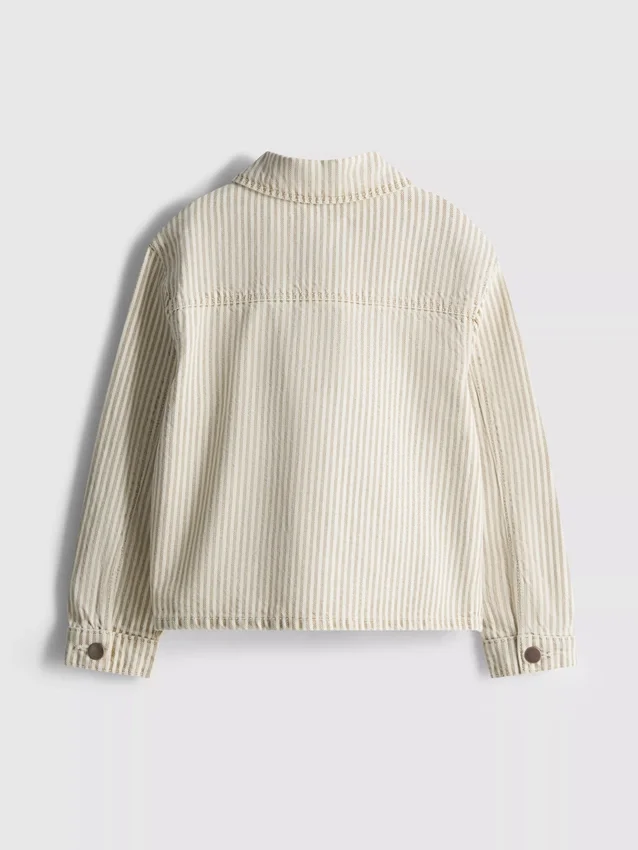 1,5-12 años | Chaqueta tipo «shacket» de mezclilla de rayas finas de algodón de The Edit