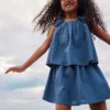 1,5-12 años | Conjunto de blusa y falda con apliques florales en mezcla de lino de The Edit