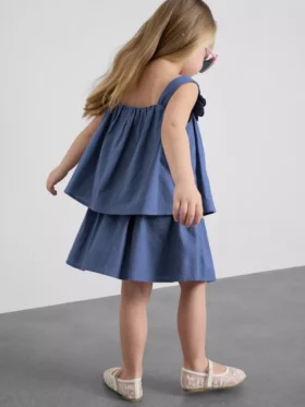 1,5-12 años | Conjunto de blusa y falda con apliques florales en mezcla de lino de The Edit