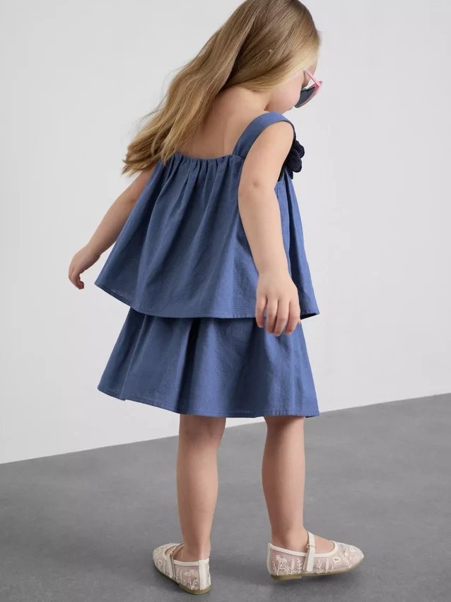1,5-12 años | Conjunto de blusa y falda con apliques florales en mezcla de lino de The Edit