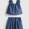 1,5-12 años | Conjunto de blusa y falda con apliques florales en mezcla de lino de The Edit