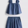 1,5-12 años | Conjunto de blusa y falda con apliques florales en mezcla de lino de The Edit