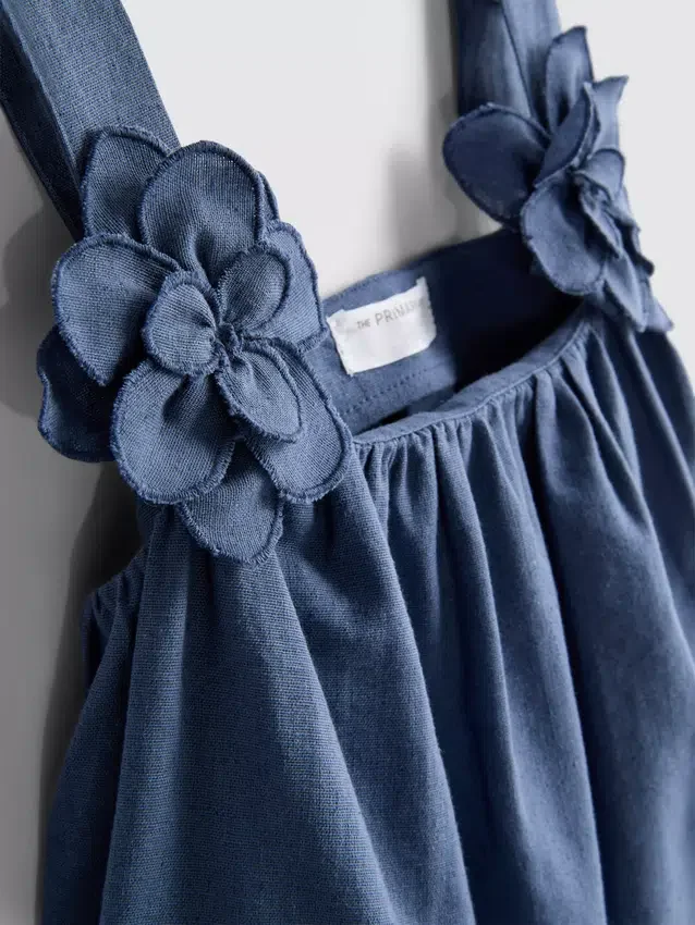 1,5-12 años | Conjunto de blusa y falda con apliques florales en mezcla de lino de The Edit