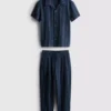 1,5-12 años | Conjunto de camisas y pantalones a rayas con textura de algodón de The Edit