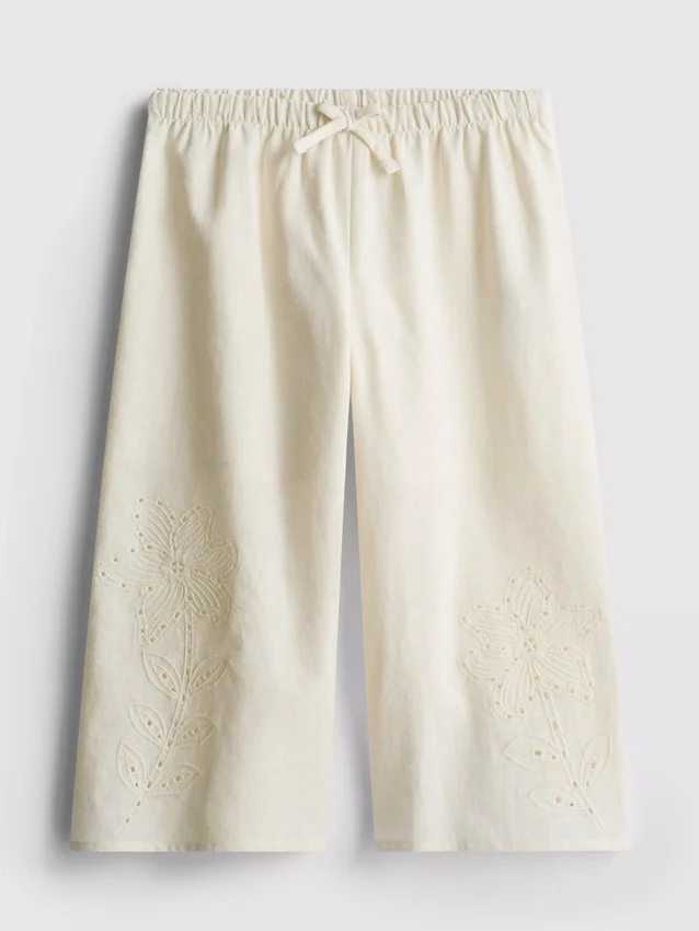 1,5-12 años | Pantalones bordados de mezcla de lino de The Edit