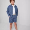 1,5-12 años | Pantalones cortos chino con cinturón de mezcla de lino de la colección «The Edit»