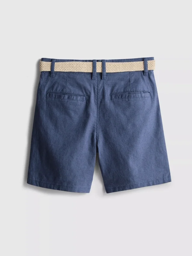 1,5-12 años | Pantalones cortos chino con cinturón de mezcla de lino de la colección «The Edit»