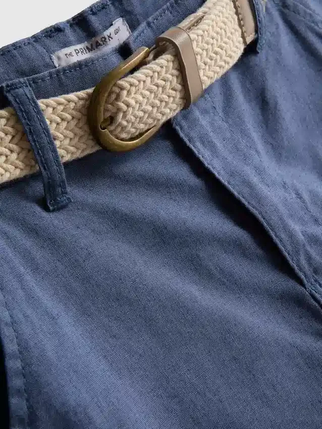 1,5-12 años | Pantalones cortos chino con cinturón de mezcla de lino de la colección «The Edit»